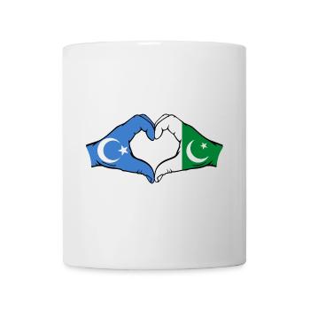Ouïghours Pakistan drapeau mains forme coeur - Mug blanc - blanc - Devant