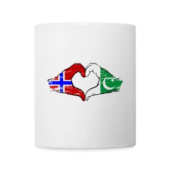 Norway Pakistan Flag Hands Heart Shape Used - Mug - white - Front