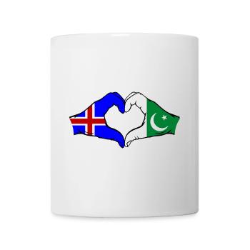 Islande Pakistan Drapeau Mains Coeur Forme - Mug blanc - blanc - Devant