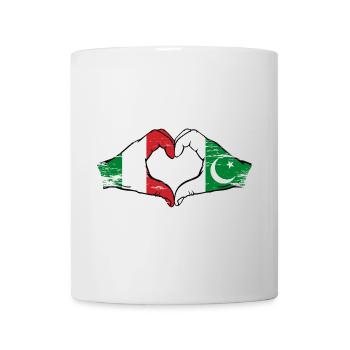 Italy Pakistan Flag Hands Heart Shape Used - Mug - white - Front