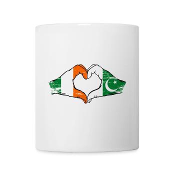 Irlande Pakistan drapeau mains forme coeur utilisé - Mug blanc - blanc - Devant