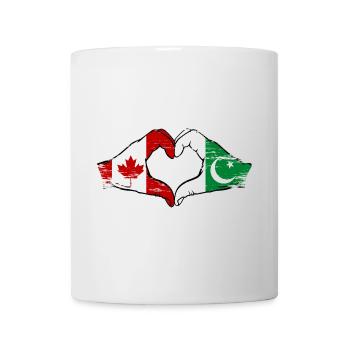 Drapeau du Canada Pakistan mains en forme de coeur utilisé - Mug blanc - blanc - Devant