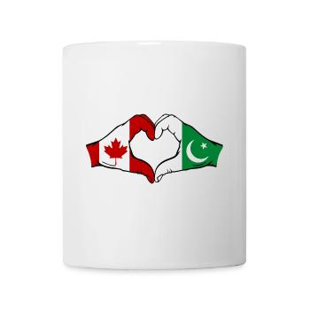 Canada Pakistan Flag Hands Heart Shape - Mug - white - Front