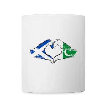 Écosse Pakistan drapeau mains forme de coeur utilisé - Mug blanc - blanc - Devant