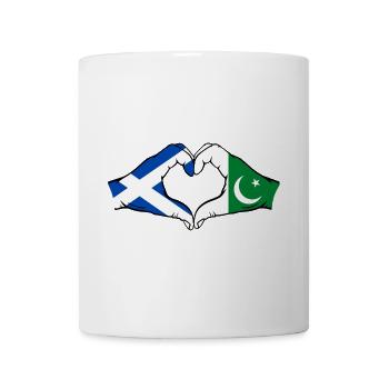 Schotland Pakistan Flag Hands Heart Shape - Mok - wit - Voor