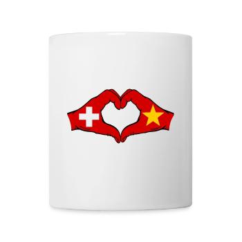 Schweiz Vietnam Flagge Hände Herzform - Tasse - Weiß - Vorne