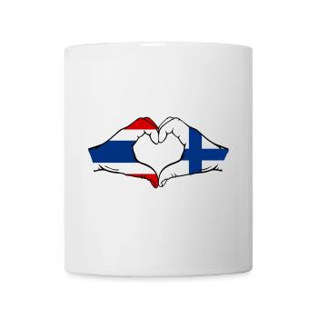 Thaïlande Finlande Drapeau Mains Coeur Forme - Mug blanc - blanc - Devant