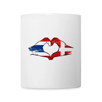 Thaïlande Danemark drapeau mains forme coeur utilisé - Mug blanc - blanc - Devant