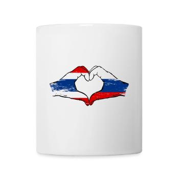 Thaïlande Russie Drapeau Mains Coeur Forme Utilisé - Mug blanc - blanc - Devant