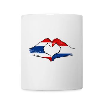 Thaïlande Hollande Drapeau Mains Coeur Forme Utilisé - Mug blanc - blanc - Devant
