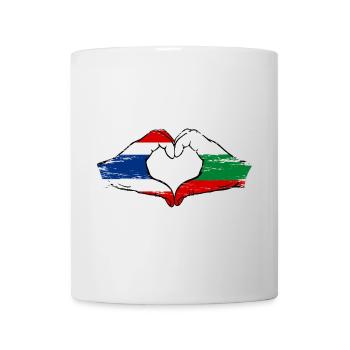 Thaïlande Bulgarie drapeau mains forme de coeur utilisé - Mug blanc - blanc - Devant