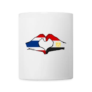 Thailand Egypt Flag Hands Heart Shape - Mug - white - Front