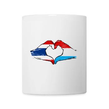 Thaïlande, Luxembourg, drapeau mains, forme de coeur utilisé - Mug blanc - blanc - Devant