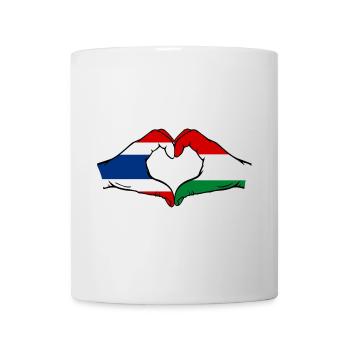 Thailand Hungary Flag Hands Heart Shape - Mug - white - Front