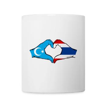 Ouïghour, Drapeau de la Thaïlande, Mains, Forme de coeur - Mug blanc - blanc - Devant