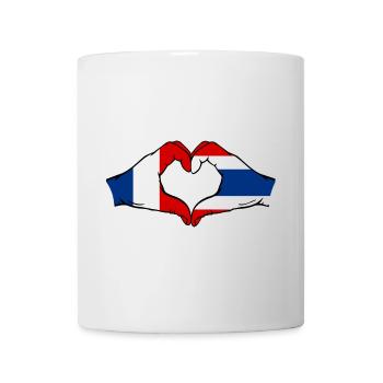 France Thailand Flag Hands Heart Shape - Mug - white - Front