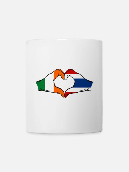 Irland Thailand Flagge Hände Herzform - Tasse - Weiß