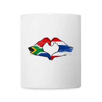 Afrique du Sud Drapeau Thaïlande Mains Coeur Utilisé - Mug blanc - blanc - Devant