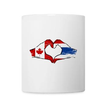 Canada Drapeau de la Thaïlande mains en forme de coeur utilisé - Mug blanc - blanc - Devant