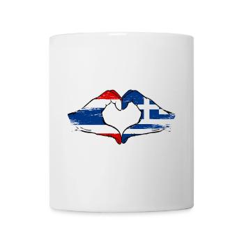 Thailand Greece Flag Hands Heart Shape Used - Mug - white - Front