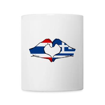 Greece Thailand Flag Hands Heart Shape - Mug - white - Front