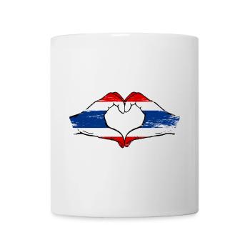 Drapeau de la Thaïlande mains forme coeur utilisé - Mug blanc - blanc - Devant