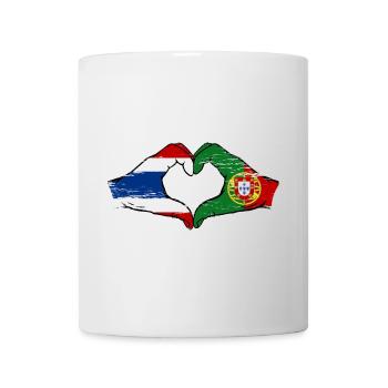 Thaïlande Portugal Drapeau Mains Coeur Forme Utilisé - Mug blanc - blanc - Devant