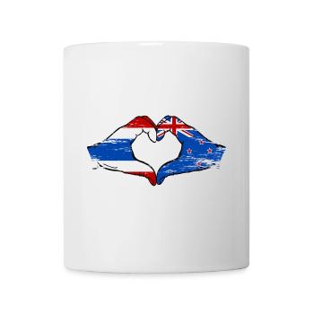 Thaïlande Nouvelle-Zélande drapeau mains forme coeur utilisé - Mug blanc - blanc - Devant