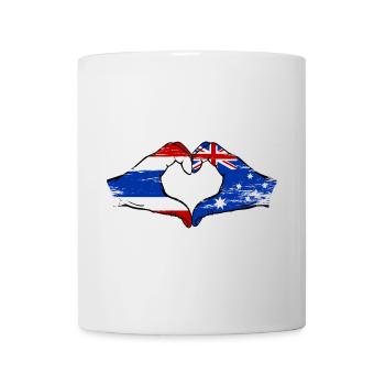 Thaïlande Australie drapeau mains forme de coeur utilisé - Mug blanc - blanc - Devant