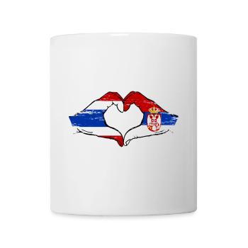 Thaïlande Serbie drapeau mains forme de coeur utilisé - Mug blanc - blanc - Devant