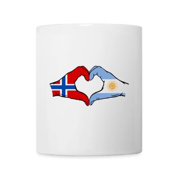 Norway Argentina Flag Hands Heart Shape - Mug - white - Front