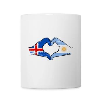Iceland Argentina flag hands heart shape used - Mug - white - Front