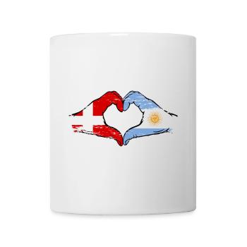 Danemark Argentine drapeau mains forme de coeur utilisé - Mug blanc - blanc - Devant