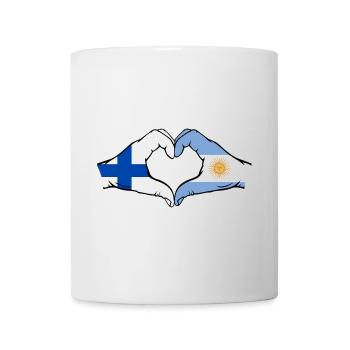 Finlande Argentine Drapeau Mains Coeur Forme - Mug blanc - blanc - Devant