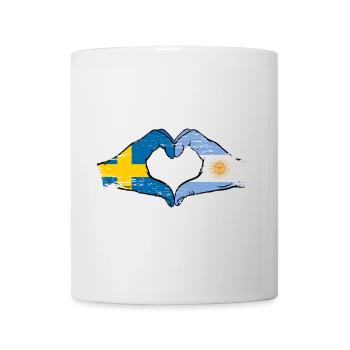 Sweden Argentina flag hands heart shape used - Mug - white - Front