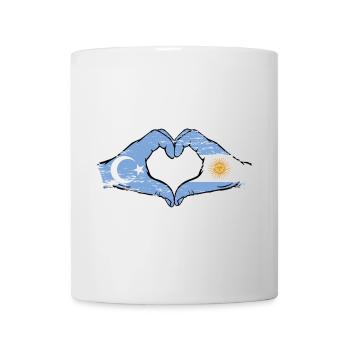 Uyghur Argentina Flag Hands Heart Shape Used - Mug - white - Front