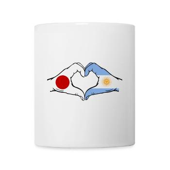 Japan Argentina Flag Hands Heart Shape - Mug - white - Front