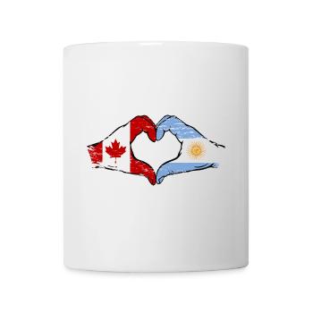 Canada Argentine drapeau mains forme de coeur utilisé - Mug blanc - blanc - Devant