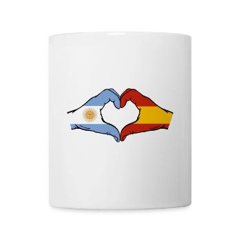 Argentinien Spanien Flagge Hände Herzform - Tasse - Weiß - Vorne