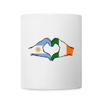 Argentinien Irland Flagge Hände Herzform - Tasse - Weiß - Vorne