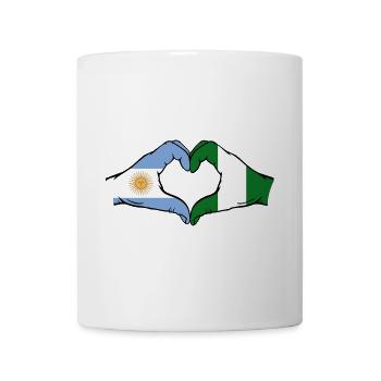 Argentinië Nigeria Flag Hands Heart Shape - Mok - wit - Voor