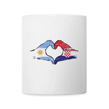 Argentinien Kroatien Flagge Hände Herzform - Tasse - Weiß - Vorne