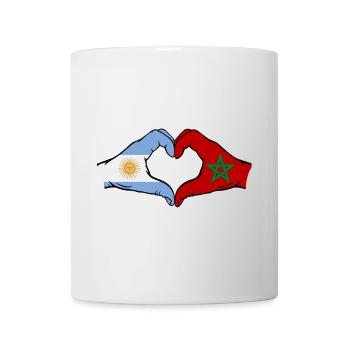 Argentinien Marokko Flagge Hände Herzform - Tasse - Weiß - Vorne