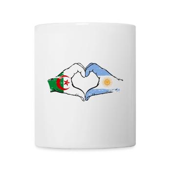 Algeria Argentina flag hands heart shape used - Mug - white - Front
