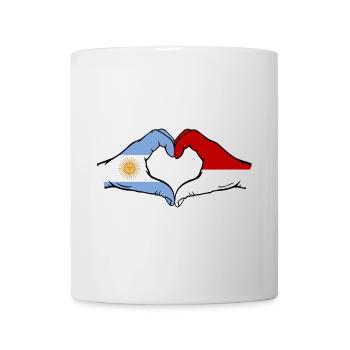 Argentine Monaco Drapeau Mains Coeur Forme - Mug blanc - blanc - Devant