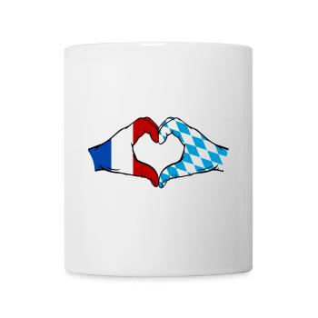 France Bavaria Flag Hands Heart Shape - Mug - white - Front
