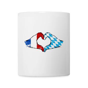 France Bavaria Flag Hands Heart Shape Used - Mug - white - Front