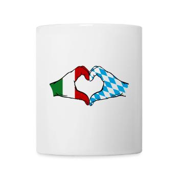 Italy Bavaria Flag Hands Heart Shape - Mug - white - Front