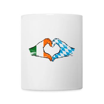 Ireland Bavaria Flag Hands Heart Shape Used - Mug - white - Front