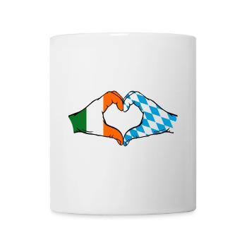 Ireland Bavaria Flag Hands Heart Shape - Mug - white - Front